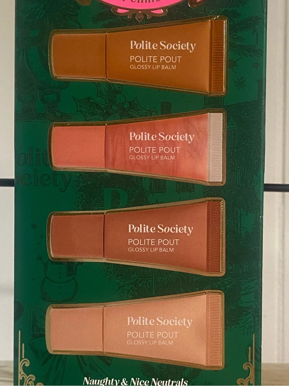 Polite Society Naughty & Nice Neutrals Glossy Lip Balm Set with Exclusive Shades